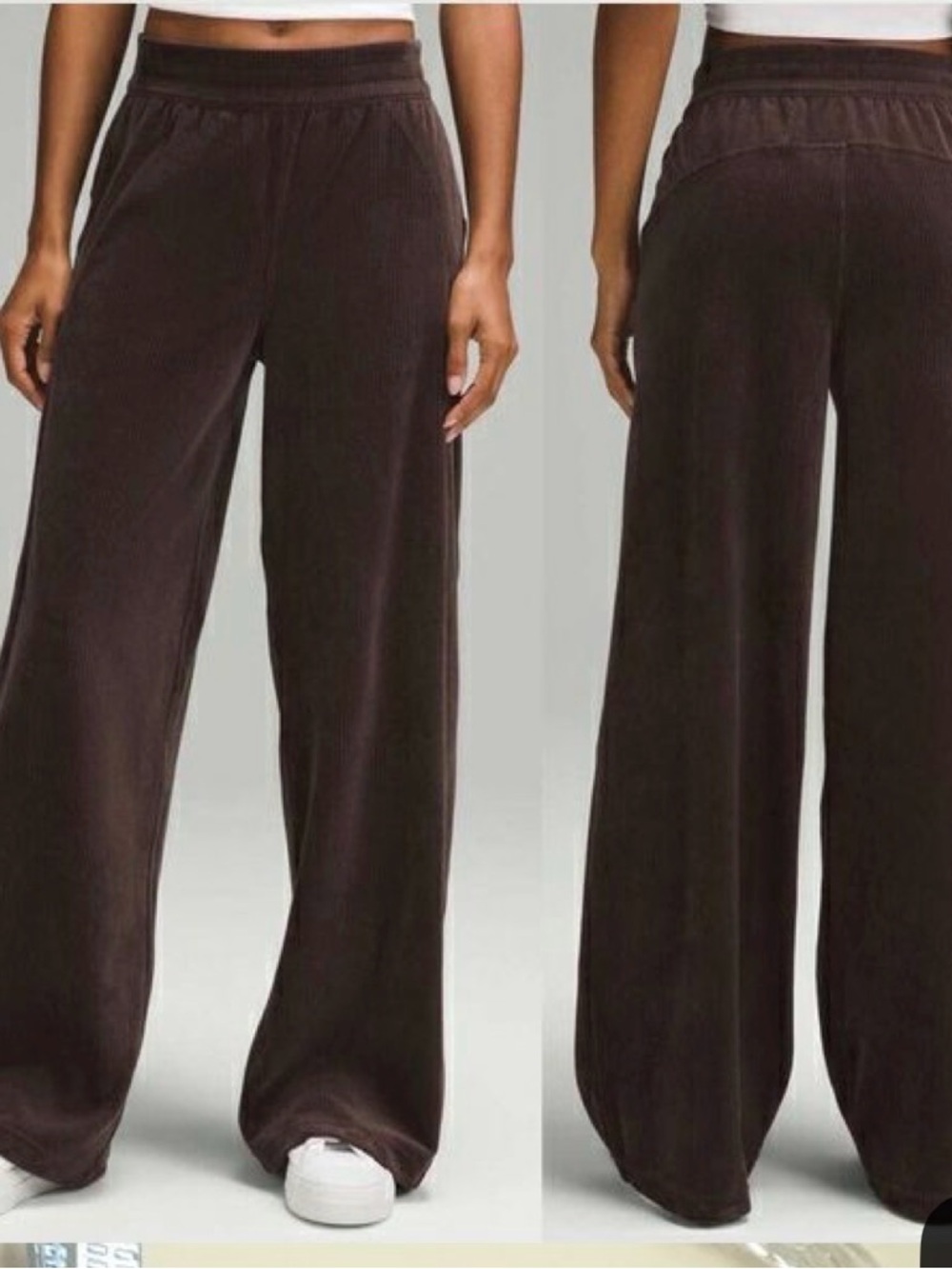 lululemon athletica Wide-Leg Velour Pants in Brown